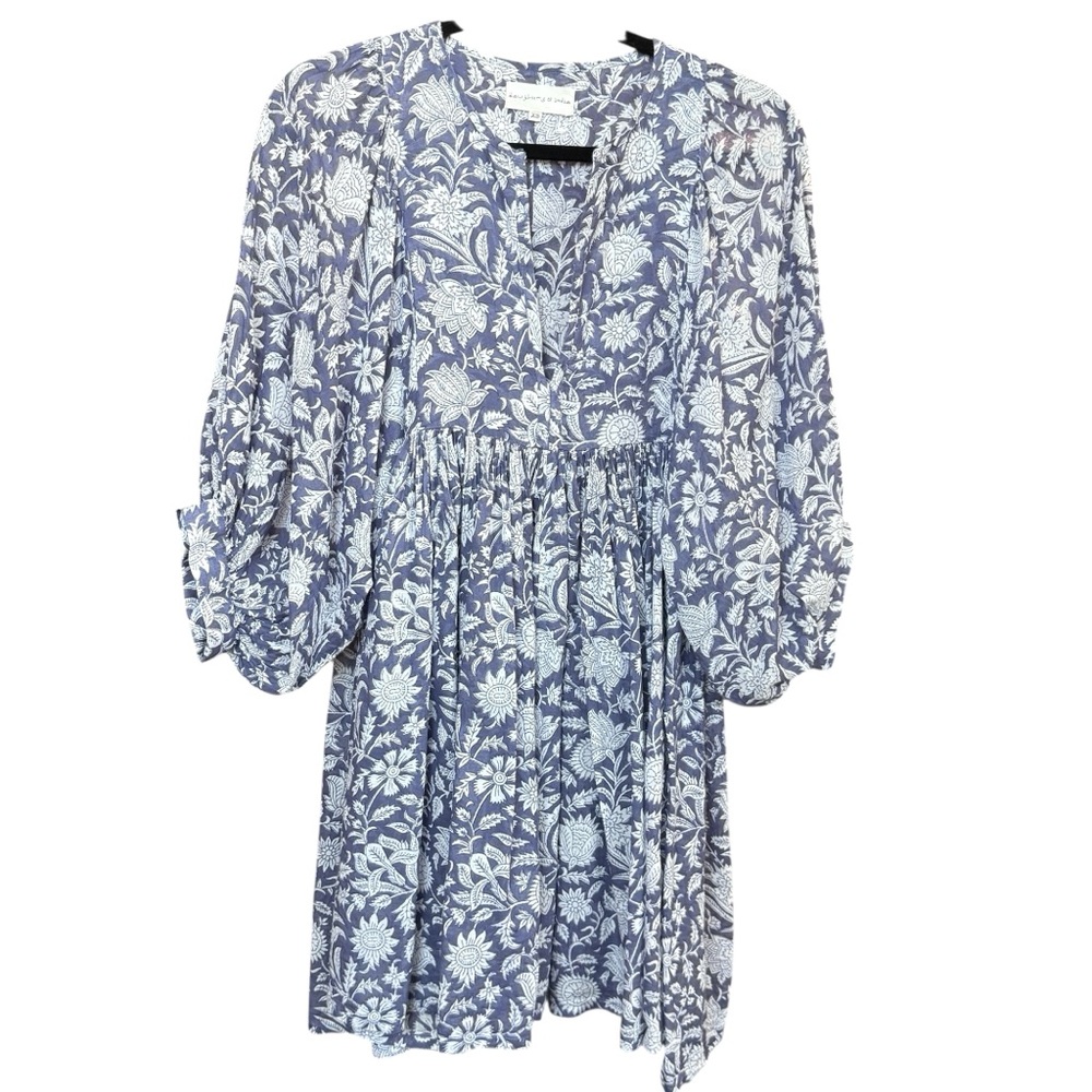 Daughters of India Blue Iris Kyra Mini Dress